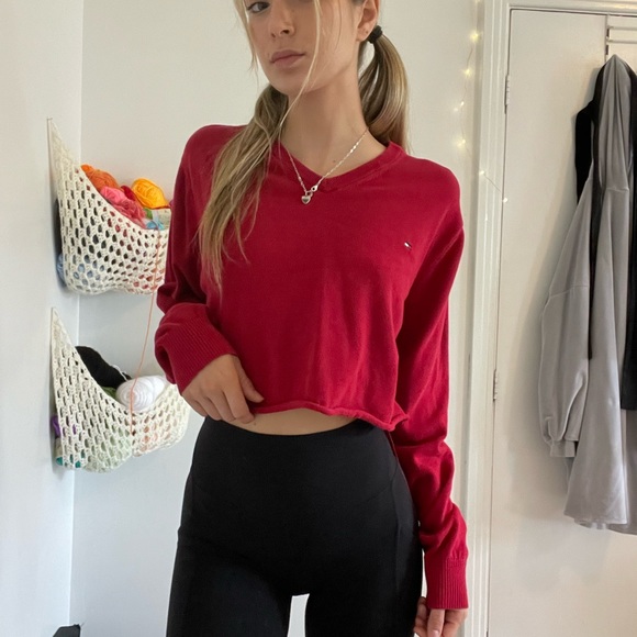 Red crop sweater - Picture 4 of 5
